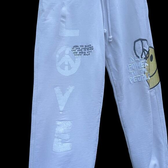 CHNGE Sweatpants Women's Chalk Love Peace - Size XXS - Picture 10 of 15
